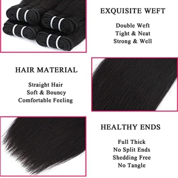 8 inch Short Hair Bundles 9A Brazilian Straight Bundles Human Hair - Picture 2 of 4